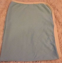 Gund Naturally Baby Boys Blue Cream Lined Baby Nursery Crib Blanket Soft - $7.35