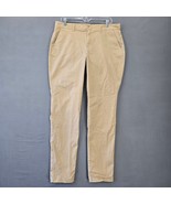 Eddie Bauer Tan Khaki Chino Stretch Boyfriend Slim Flat Front Women Size... - $11.70