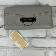 Michael Kors SARATOGA Continental Leather Wallet Clutch Pearl Gray New With Tags - £34.73 GBP