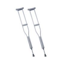 Pair of Adult Aluminum Push-Button Crutches - Adjustable 62-70 inches  -... - $25.18