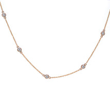 0.85 Carat Round Cut Diamonds By The Yard Necklace 14K Rose Gold - £840.65 GBP