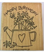 STAMPIN UP!  RUBBER STAMP Happy Birthday 1996 Retired Never Used - $4.46