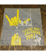 Vintage 1981 sign language I love you graphics wall calendar by Rand W. ... - $366.29 MXN