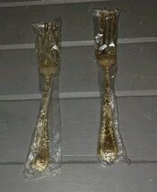 WM Rogers &amp; Sons Enchanted Rose Gold Plated Dinner Forks Lot of 2 - $12.99