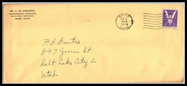 1944 US Cover - Dr. CM Haworth, Chiropractic, Boise, Idaho to Salt Lake ... - $2.96