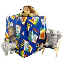 Blue Toy Play Pop Up Doll Tent, 2 Sleeping Bags, Safari Jungle Animal Print  - £19.62 GBP