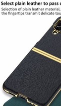 For Samsung Galaxy Z Flip4 5G  Leather hard Back hard Flip cover Case - £66.87 GBP
