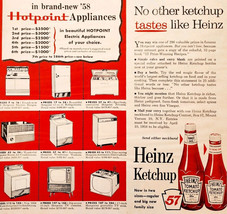 1958 Heinz Ketchup Hotpoint Contest Advertisement Appliance Condiment DWII30 - £23.16 GBP