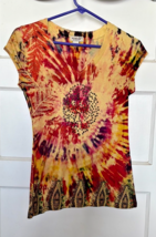 One World Live &amp; Let Live Multicolor Tie-Dye Women&#39;s Top Size S - €13,89 EUR
