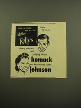 1959 Mister Kelly&#39;s Nightclub Ad - Hearty Holidays with Jumping Jimmie Komack - £14.50 GBP