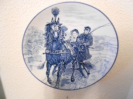 Outstanding Blue &amp; White Ironstone WALL CHARGER &quot;Horse and Buggy&quot; - £18.42 GBP