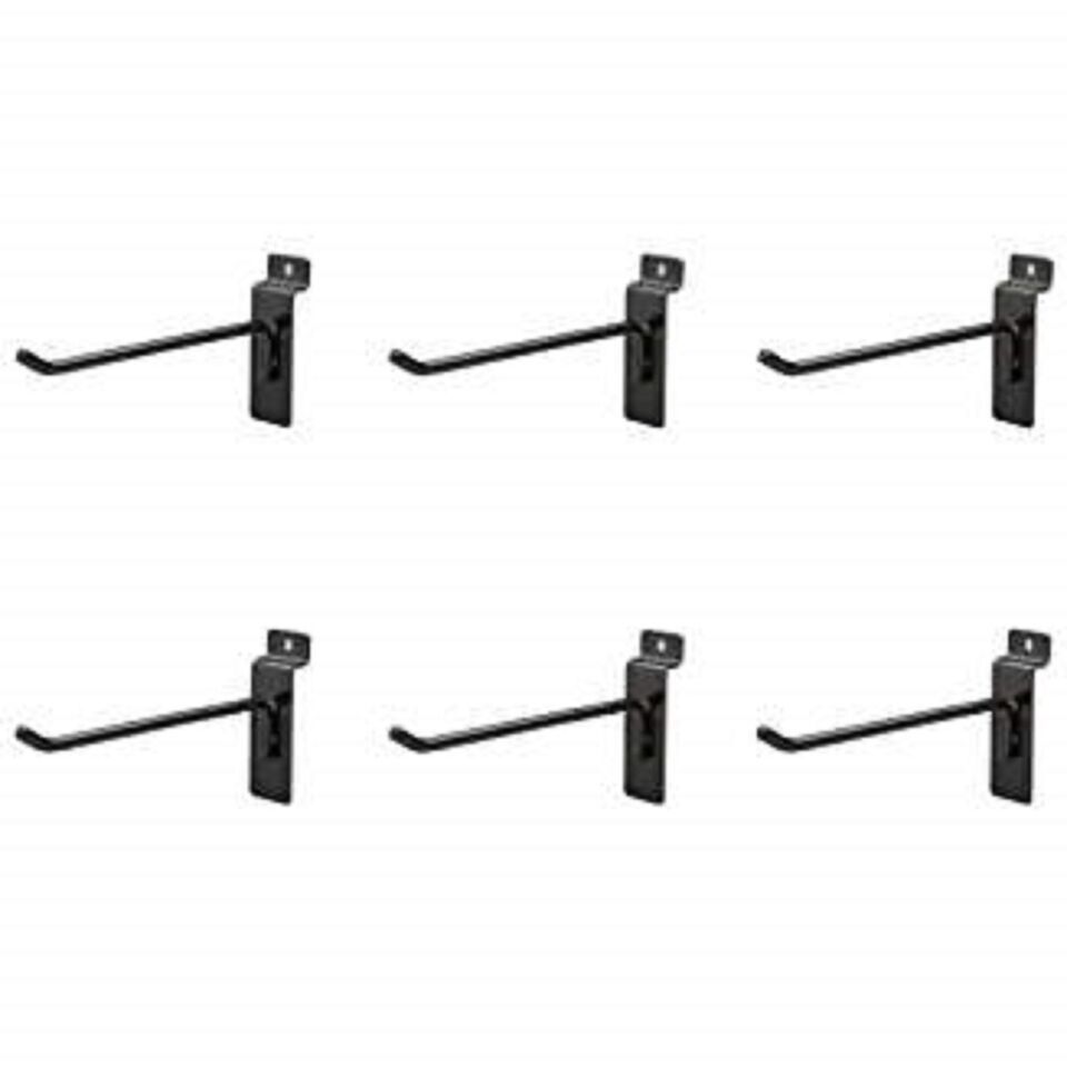 NEW SLATWALL 6&quot; BLACK  PEG HOOKS LOT OF 6 PCS - $12.09