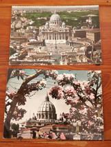 Vintage Color Tinted ROME Vatican Italy Photograph Postcards St. Peters Basilica - £19.90 GBP