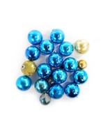 Vintage Lot Blue Glass Christmas Ornaments 50s 60s USA 2&quot; Metallic - $20.50 CAD