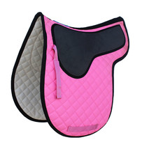 Horse English Saddle Pad Cotton Quilted Trail Contoured Gel Pink 72F17 - $38.60