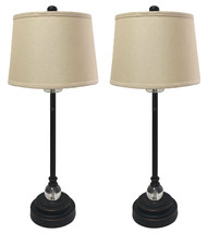 Royal Designs, Inc. Set of 2 Buffet Lamps in Oil Rub Bronze with Linen Beige - £111.04 GBP