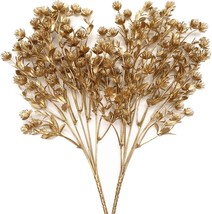 Artificial Golden Babysbreath Plants, Fake Baby Breath Plant - Gold 2 Pack, And - £24.00 GBP