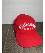 Callaway Golf Hat Red Strap Back Vintage Spelled Out Logo Front - $21.82 CAD