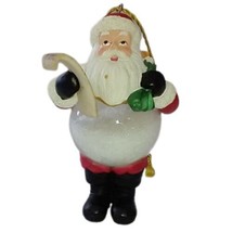 Santa Claus Glitter Belly Ornament Naughty List Glass Sand Christmas St Nick  - £13.93 GBP