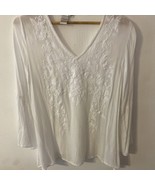 Cute Options Women’s Size Large Boho Tunic Top Embroidered Blouse - £8.29 GBP