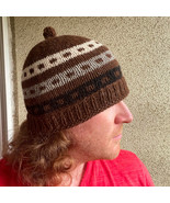 Hand Knit Wool Slouchy Beanie - Soft Warm Light Brown Alpaca Wool Winter... - $39.59