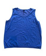 Talbots Plus Womens Blue Sleeveless Knit Tank Top 3X Rayon Blend - $19.74