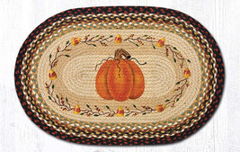 Earth Rugs OP-319 Pumpkin Candy Corn Oval Patch 20&quot; x 30&quot; - £39.68 GBP