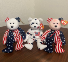 Lot of 3 America themed Ty Beanie Babies - £9.34 GBP