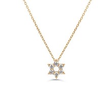0.33CT Simulé Diamant Étoile de David Pendentif Collier 14K Plaqué or Rose - £66.51 GBP