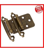 50 Pcs Antique Brass Kitchen Cabinet Hinges - Variable Overlay, Self-Clo... - $1,039.76 MXN
