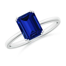 ANGARA Lab-Grown Ct 1.65 Blue Sapphire Solitaire Engagement Ring in 14K Gold - £657.47 GBP