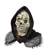 Skeleton Full Hoodie Mask with Hologram Eyes-Skull Halloween Costume, Ad... - $25.69 CAD