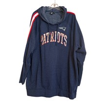 NFL Team Apparel Womens Patriots Hoodie Sweatshirt 3XL Shimmer Blue Fleece Lined - $38.12