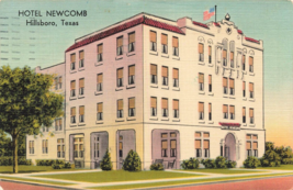 Hillsboro Texas Tx~Hotel NEWCOMB-ROOMS For $1.25~VINTAGE Postcard - £6.21 GBP