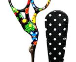 3-3/4 Inch Multi-Color Stork Scissors With Black Polka Dot Sheath