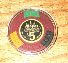 (1) $5. Mapes Casino Chip - 1950s - Reno, Nevada - Hourglass Mold - £14.22 GBP