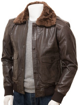 Mens Antique Brown Leather Flight Jacket Bolberry - $1,584.39 MXN