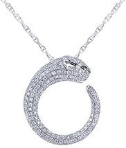 0.75CT Redondo Corte Diamante Imitación Colgante Círculo Collar 14K Blanco Oro - £124.61 GBP
