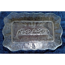 Last Supper Religious Glass Plate Bread Tray 11 X 7 Vintage Tiara Indian... - $227.81 MXN