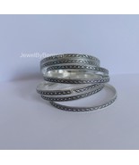 Set of 7 Bangles, Sterling Silver Stacking Bangles, Bangles, silver Brac... - $1,124.82 MXN