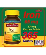 Iron, 365 Tablets, Nature Made 65 mg, Equivalent to 325 mg Ferrous Sulfate - $22.88
