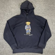 Polo Ralph Lauren Hoodie Mens Large Navy Blue Polo Bear USA Flag Pullove... - $95.93