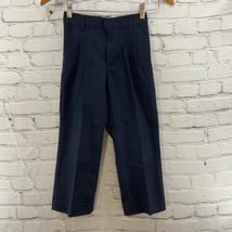 A+ Fabric School Uniform Slacks Pants Boys Sz 7 Reg Navy Blue Pleated - $11.88