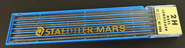Vtg Box of 12 Leads Staedtler Mars Lumograph Drawing Leads 2H - $9.65