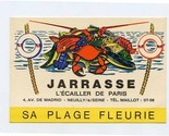 Jarrasse L&#39;Ecailler De Paris Card De Madrid Neuilly-Sur Seine France Mic... - $13.86