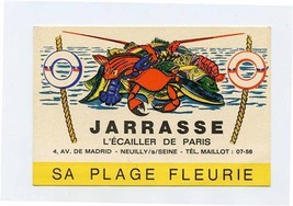 Jarrasse L&#39;Ecailler De Paris Card De Madrid Neuilly-Sur Seine France Michelin  - £10.84 GBP