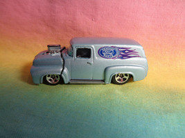 Vintage 1999 Hot Wheels First Editions &#39;56 Ford Truck Light Blue Hood Opens - £3.14 GBP