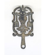 Vintage Cast Iron Trivet Hot Plate Holder Dumb Dut With Heart Stars &amp; Lo... - $229.22 MXN