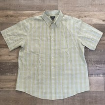 Dockers Men&#39;s Button Down Shirt Short Sleeve XL 17/17.5 Green Plaid - £8.53 GBP