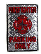 K&#39;s Novelties Firefighter Fire Fighter Wall Decor Only 8&quot;x12&quot; Aluminum Metal Wal - £8.12 GBP